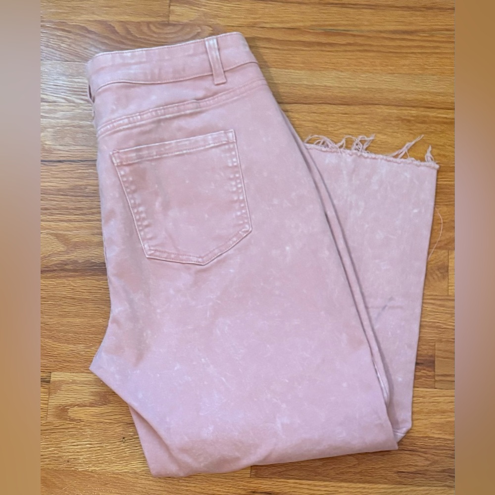 Time and Tru Women's High Rise Straight Crop Jeans 25” Inseam Size 18 Dusty Rose - Picture 8 of 8